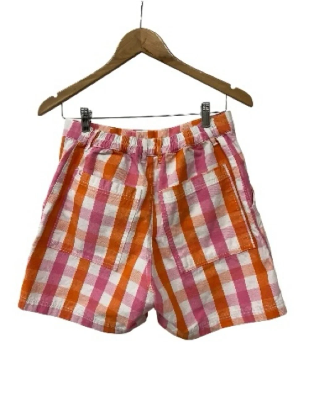 Big Bud Press Work Pants Shorts Blue Pink Orange Check S